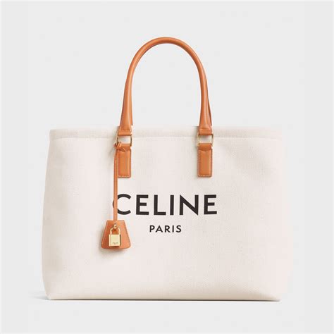 horizontal cabas celine in canvas with celine print and calfskin|CATEGORIES .